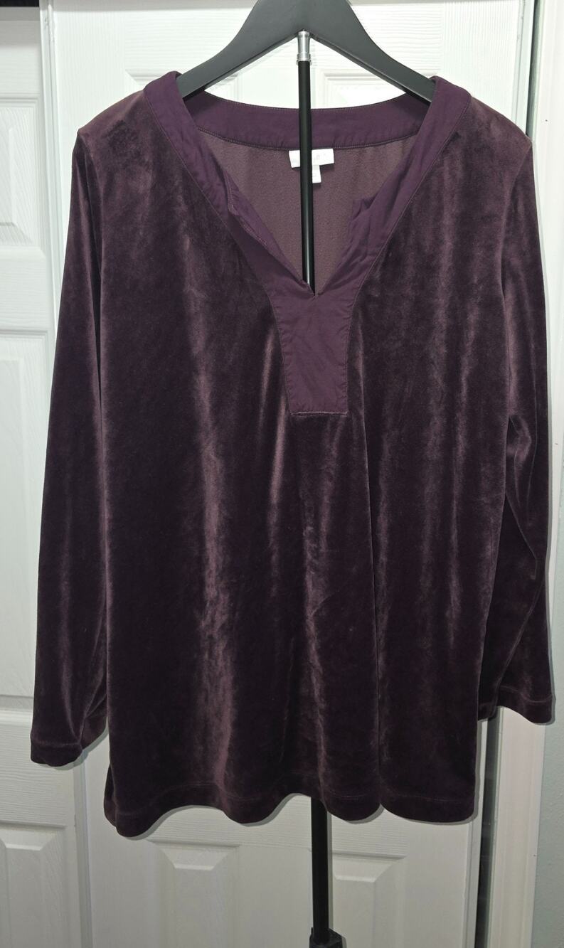 pure jill tunic large Purple, Velour